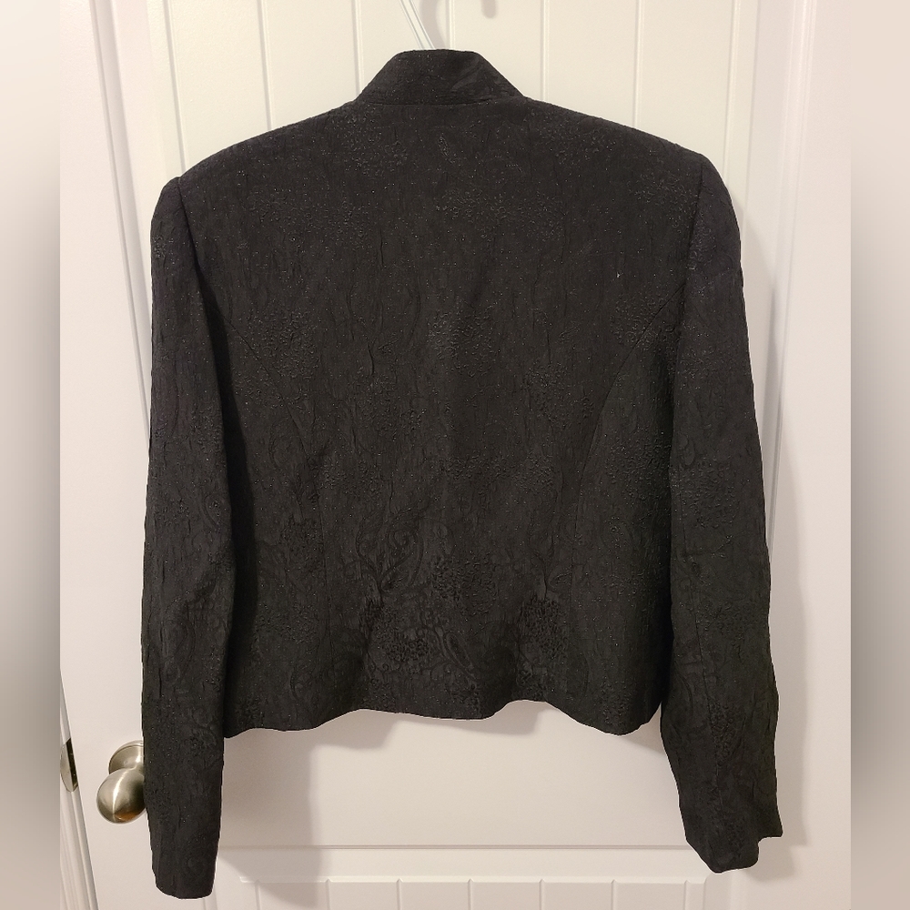 🌟Pierre Cardin Vintage Black Textured Shimmer Blazer Size 6 - Picture 7 of 9
